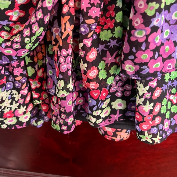 NWOT Zara Floral Ruched Minidress Sweetheart Neck size Extra Small - Picture 6 of 11